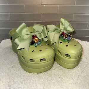 Green Platforms Clogs